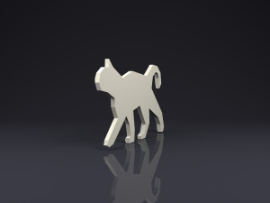 brooch cat low poly Modelo de Impressão 3D