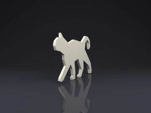 broche gato low poly Modelo de Impressão 3D