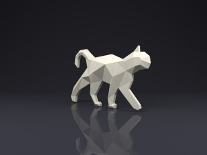 brooch cat low poly Modelo de Impressão 3D