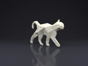broche gato low poly Modelo de Impressão 3D