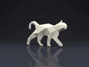 broche gato low poly Modelo de Impressão 3D