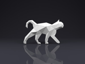 brooch cat low poly Modelo de Impressão 3D