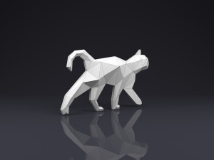 brooch cat low poly Modelo de Impressão 3D