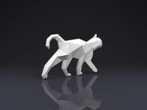 broche gato low poly Modelo de Impressão 3D