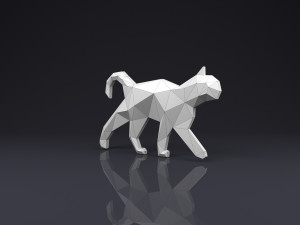 brooch cat low poly Modelo de Impressão 3D