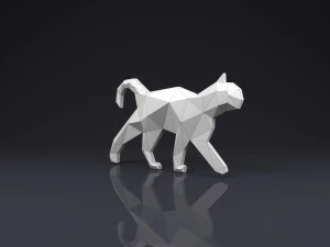 broche gato low poly Modelo de Impressão 3D