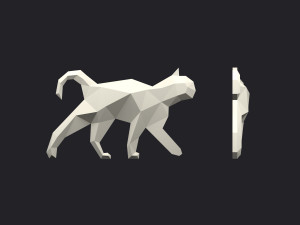 brooch cat low poly Modelo de Impressão 3D