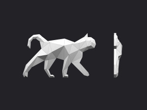 brooch cat low poly Modelo de Impressão 3D