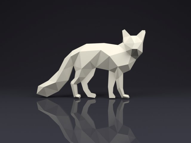 brooch fox low poly 3D Print Model .c4d .max .obj .3ds .fbx .stl .blend 