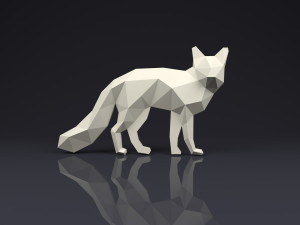brooch fox low poly 3D Print Model