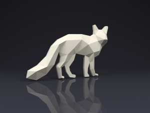 brooch fox low poly 3D Print Model