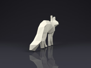 brooch fox low poly 3D Print Model