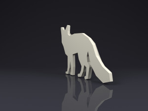 brooch fox low poly 3D Print Model