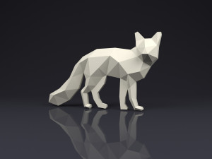 brooch fox low poly 3D Print Model