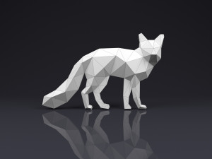 brooch fox low poly 3D Print Model