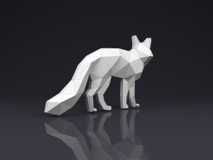 brooch fox low poly 3D Print Model