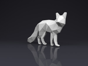 brooch fox low poly 3D Print Model