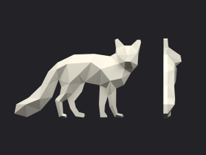 brooch fox low poly 3D Print Model