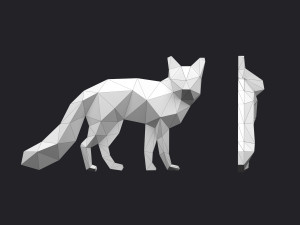 brooch fox low poly 3D Print Model