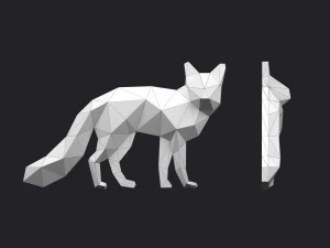 spilla volpe low poly Modello di stampa 3D