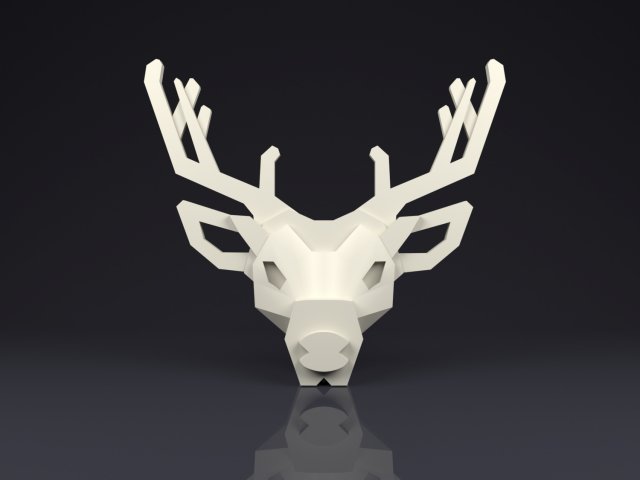 brooch head deer low poly 3D Print Model .c4d .max .obj .3ds .fbx .stl .blend 