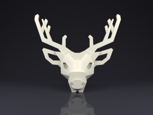 brooch head deer low poly 3D Print Model