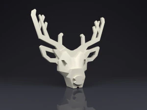 brooch head deer low poly 3D Print Model