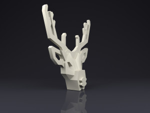 brooch head deer low poly 3D Print Model