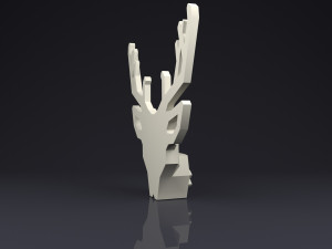 brooch head deer low poly 3D Print Model