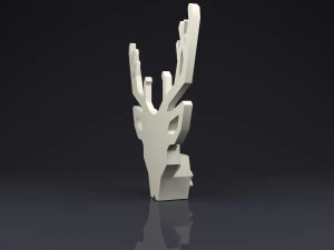 brooch head deer low poly 3D Print Model