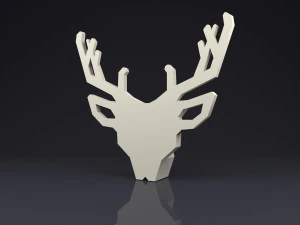 brooch head deer low poly 3D Print Model