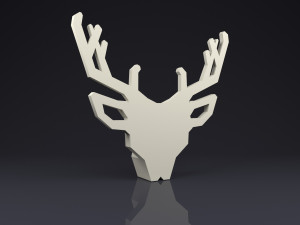 brooch head deer low poly 3D Print Model