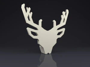 brooch head deer low poly 3D Print Model