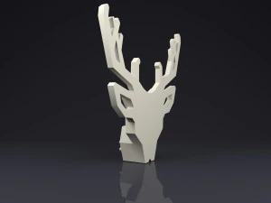 brooch head deer low poly 3D Print Model