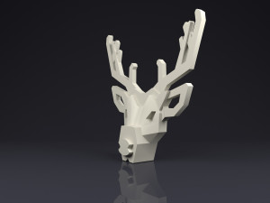 brooch head deer low poly 3D Print Model