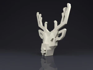 brooch head deer low poly 3D Print Model