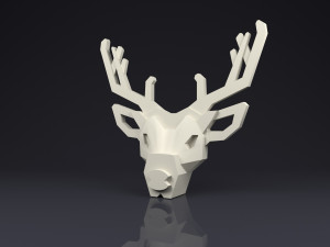 brooch head deer low poly 3D Print Model
