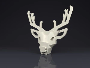 brooch head deer low poly 3D Print Model