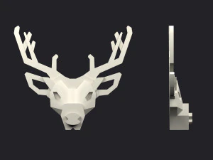 brooch head deer low poly 3D Print Model