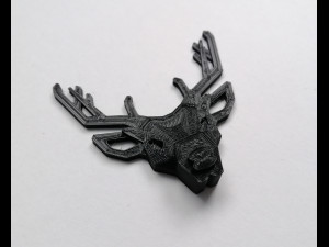 brooch head deer low poly 3D Print Model