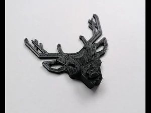 brooch head deer low poly 3D Print Model