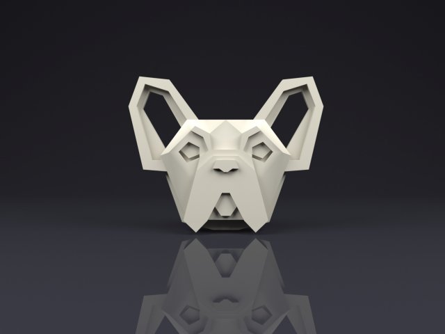 brooch head french bulldog low poly Model do druku 3D .c4d .max .obj .3ds .fbx .stl .blend 