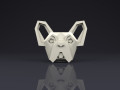 brooch head french bulldog low poly 3D Print Models