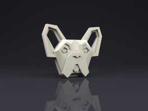 brooch head french bulldog low poly Model do druku 3D