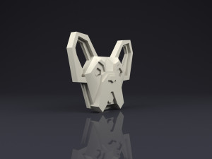 brooch head french bulldog low poly Model do druku 3D