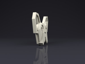 brooch head french bulldog low poly Model do druku 3D