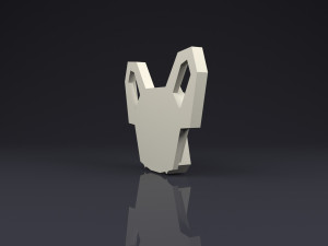 brooch head french bulldog low poly Model do druku 3D