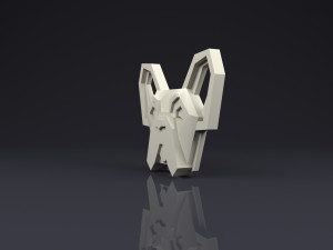 brooch head french bulldog low poly Model do druku 3D