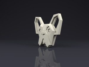 brooch head french bulldog low poly Model do druku 3D