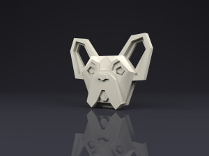 brooch head french bulldog low poly Model do druku 3D